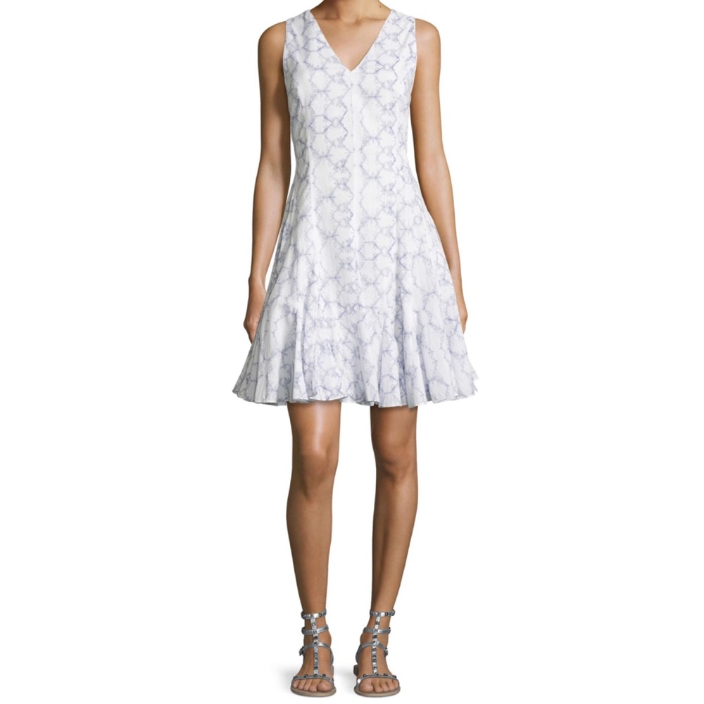 Rebecca Taylor Blue and White Sleeveless Dress